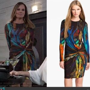 Ted Baker London Pennii Dress Sz 1 US 4 Twist Abstract ASO Lucy Coe